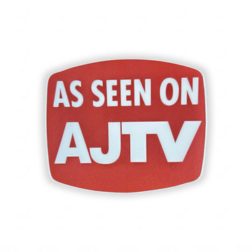 “AS SEEN ON AJTV” STICKER